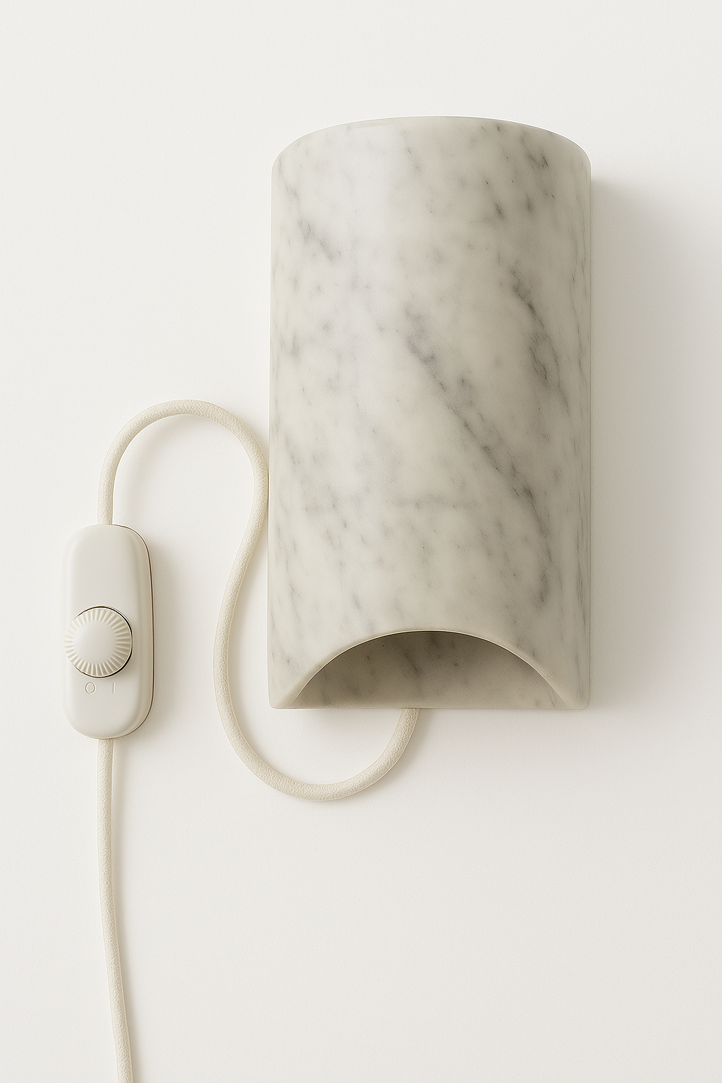 Marble wall lamp, carrara marble