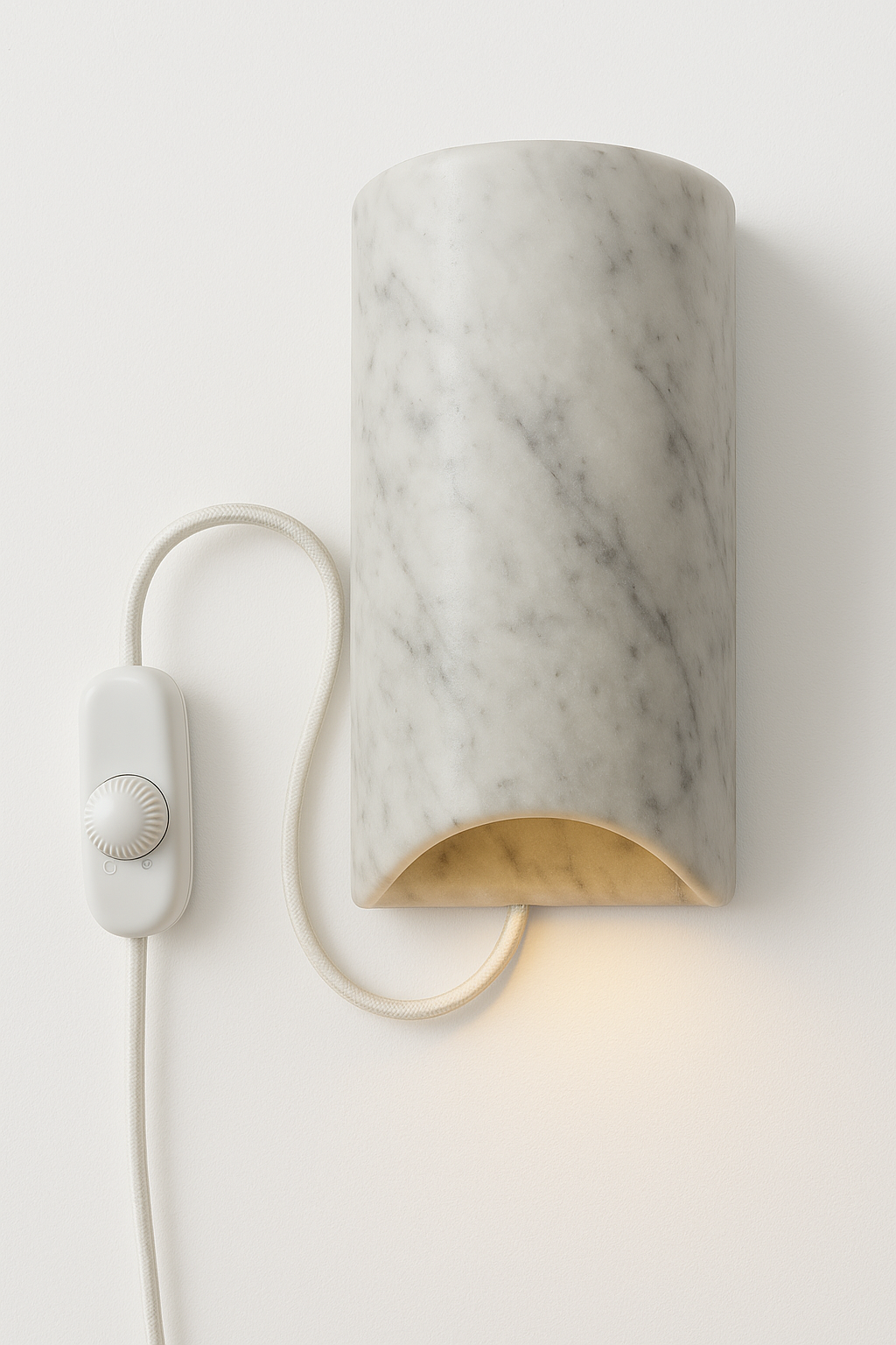 Marble wall lamp, carrara marble