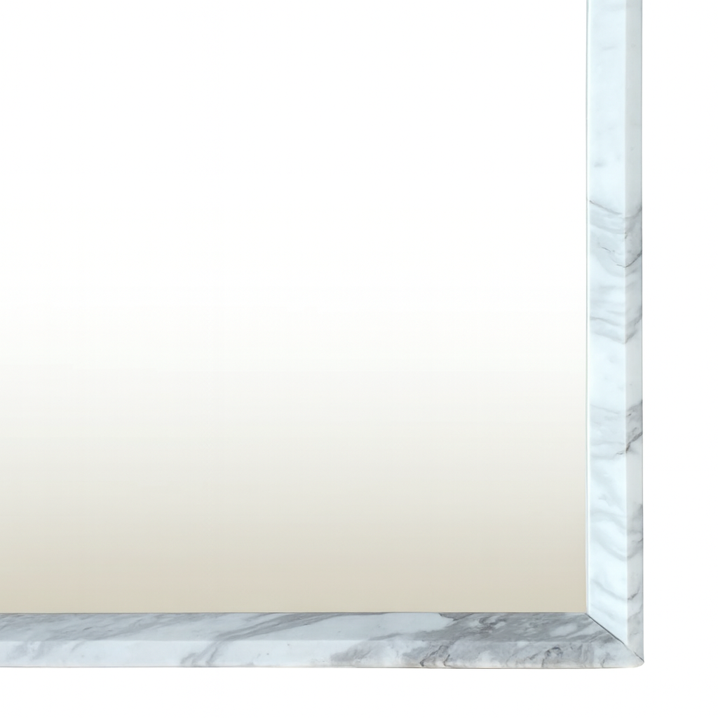 Rectangular mirror in White Arabescatto marble