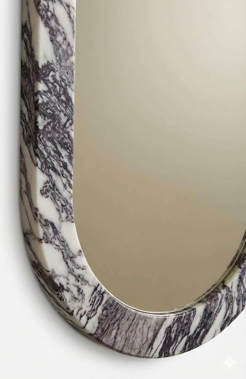 Oval Wall Mirror - Calacatta Viola
