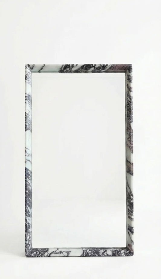 Rectangular mirror in Calacatta Viola