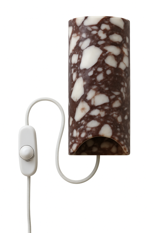 Marble wall lamp, calacatta viola