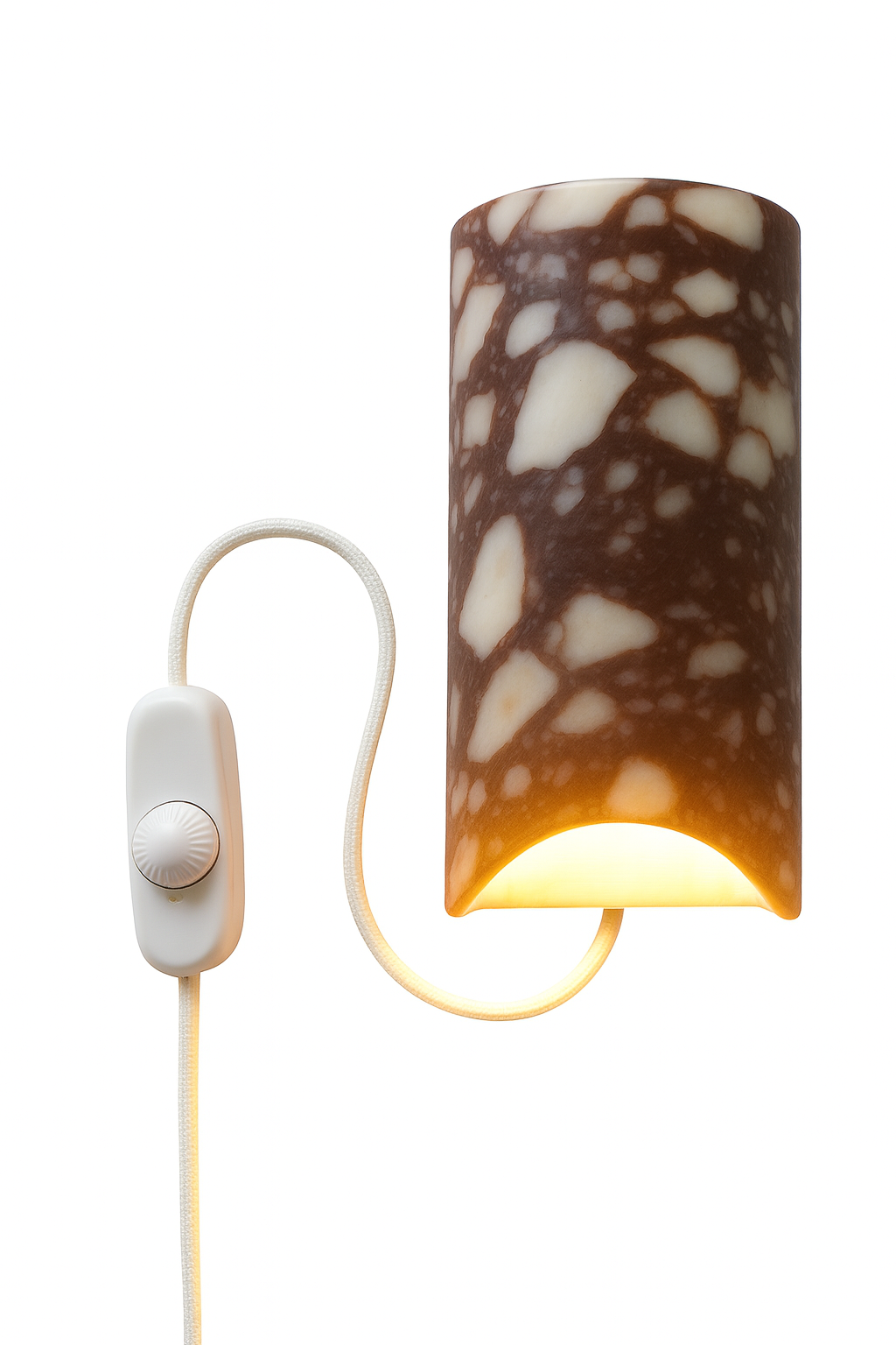 Marble wall lamp, calacatta viola