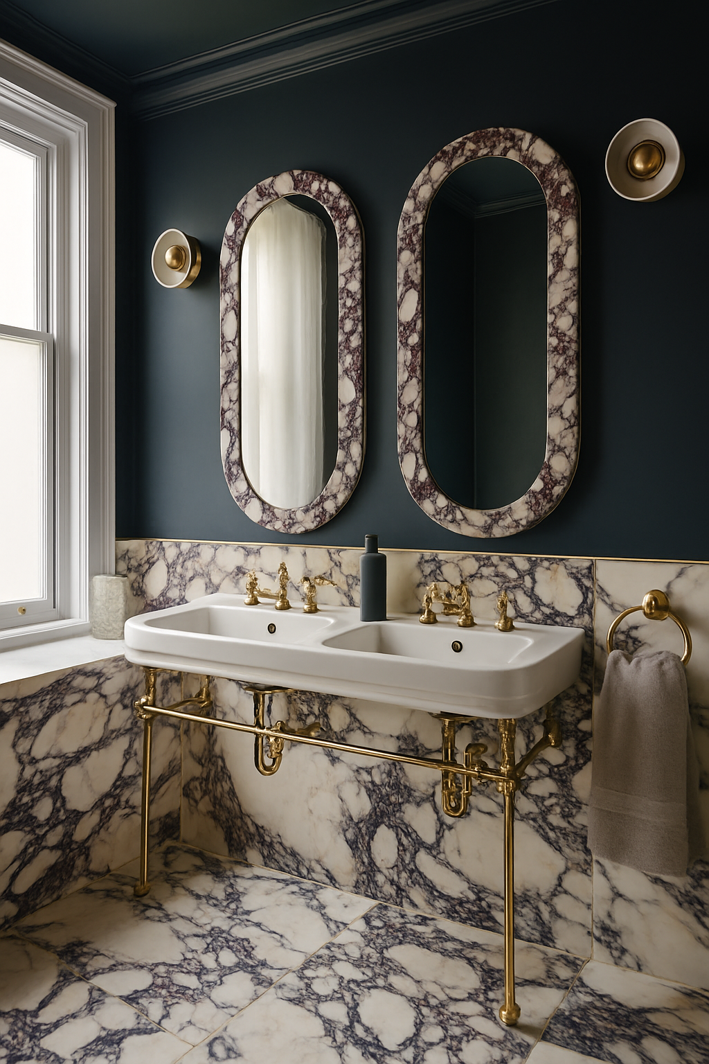 Oval Wall Mirror - Calacatta Viola