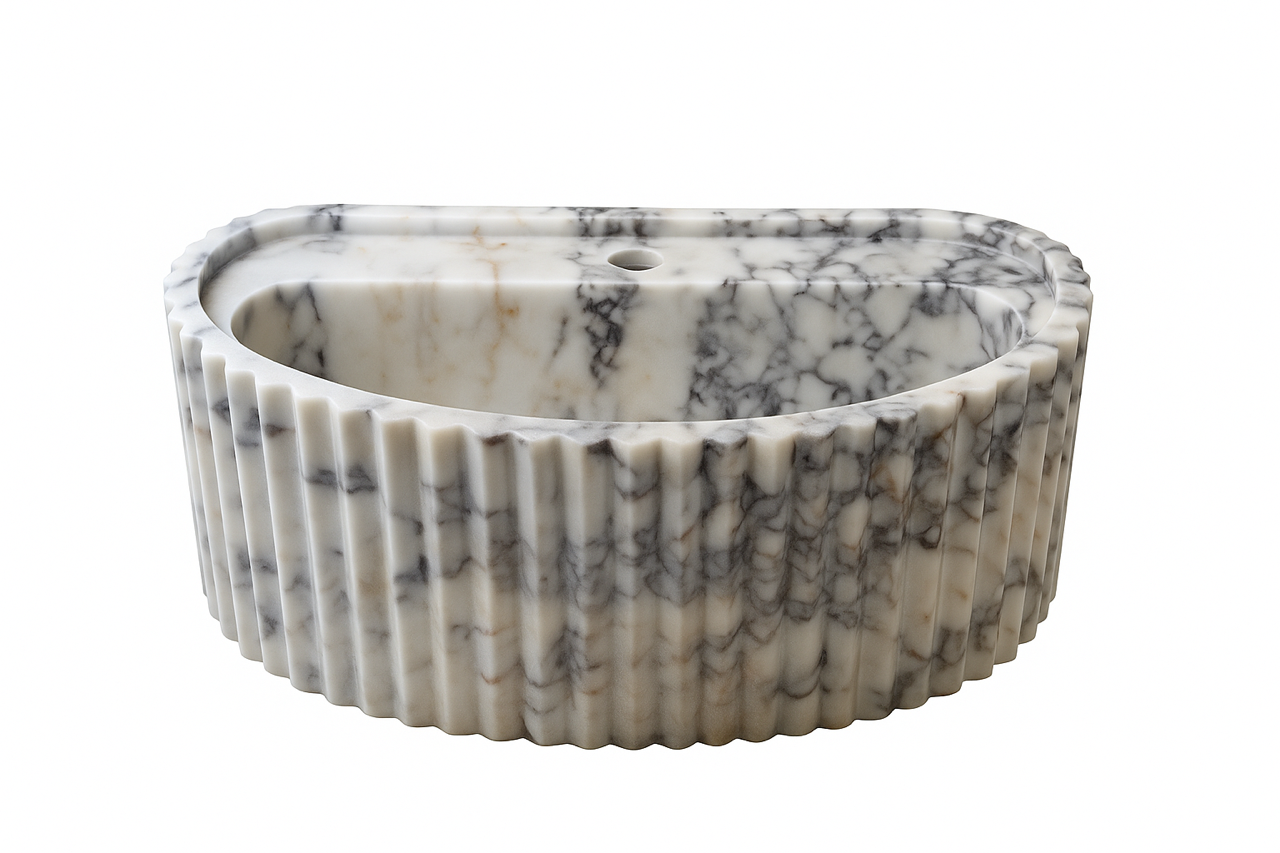 Kurvet vask til vægmontage, L50 x B30, model 11