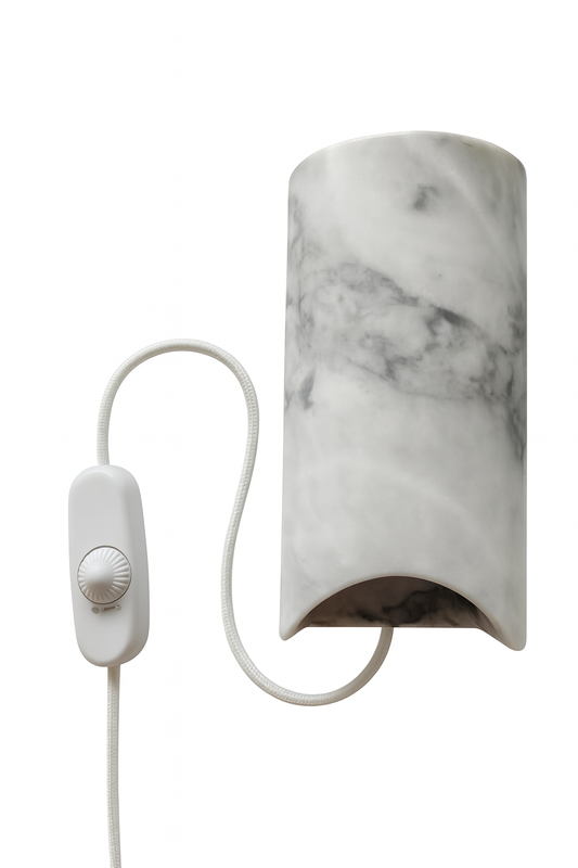 Marble wall lamp, arabescatto marble