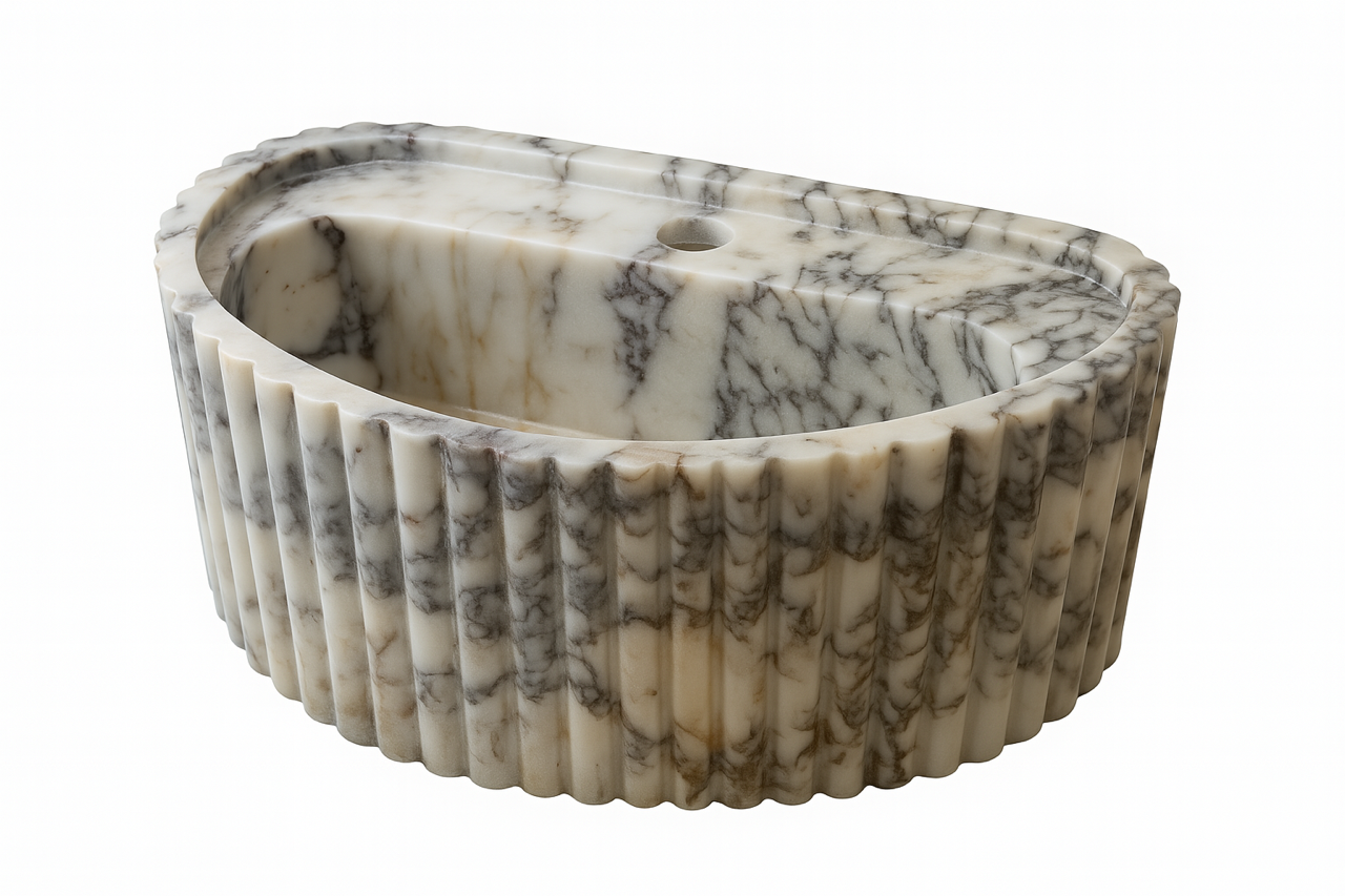 Kurvet vask til vægmontage, L50 x B30, model 11